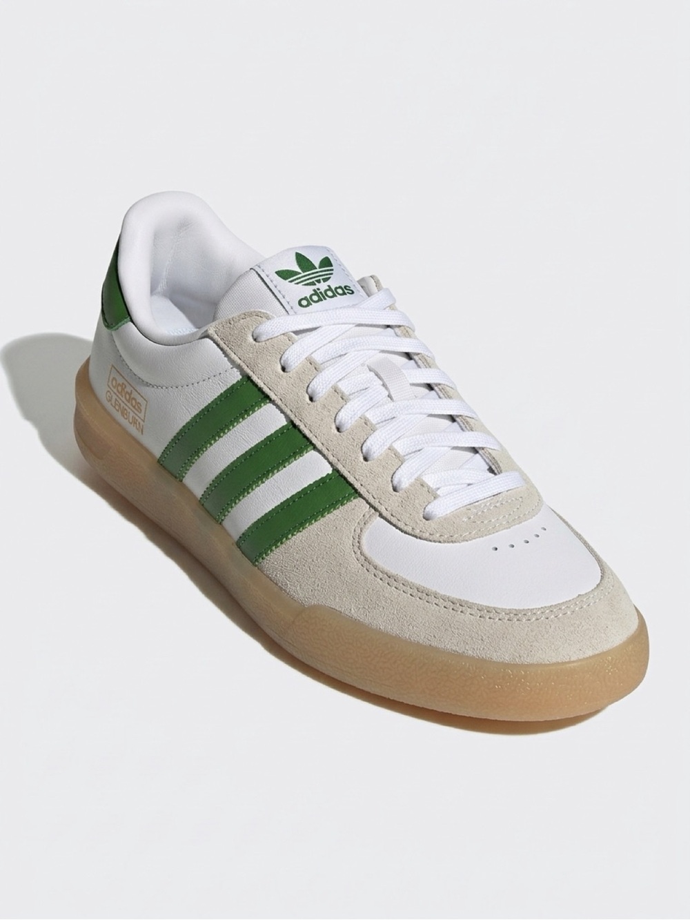 NWT adidas Glenburn White Green Gum Sneakers / Men 7 Women 8